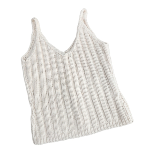 Y2K 90s Body By Victoria Cashmere Cable TANK Sweater,Cream, US Women's Medium - Picture 5 of 5